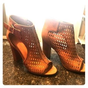 Open toe ankle boots